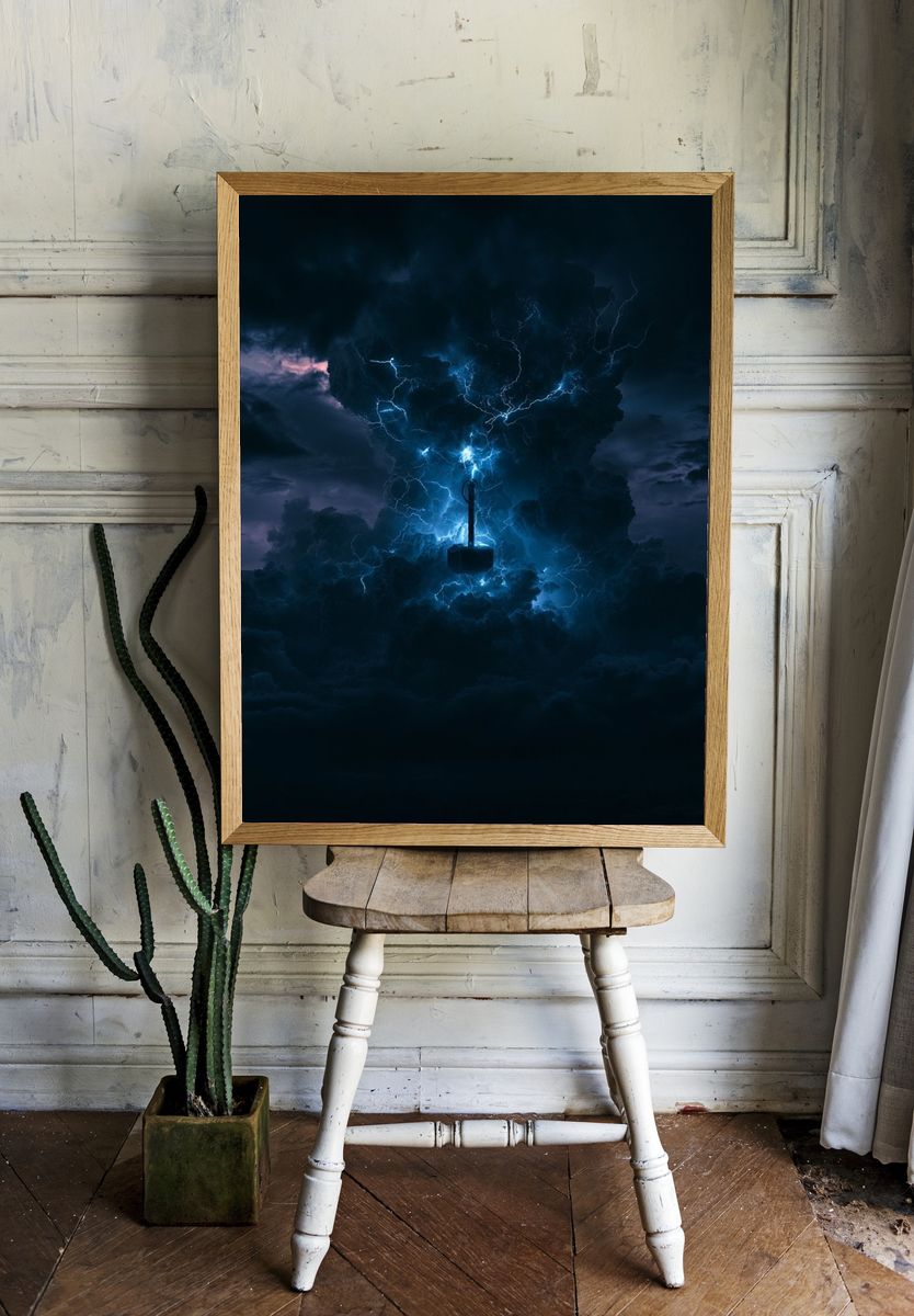 Electric Storm Cloudscape Poster. room preview