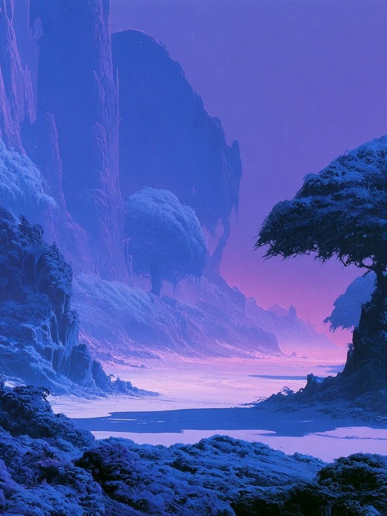 Frozen Fantasy Landscape Print. poster detail