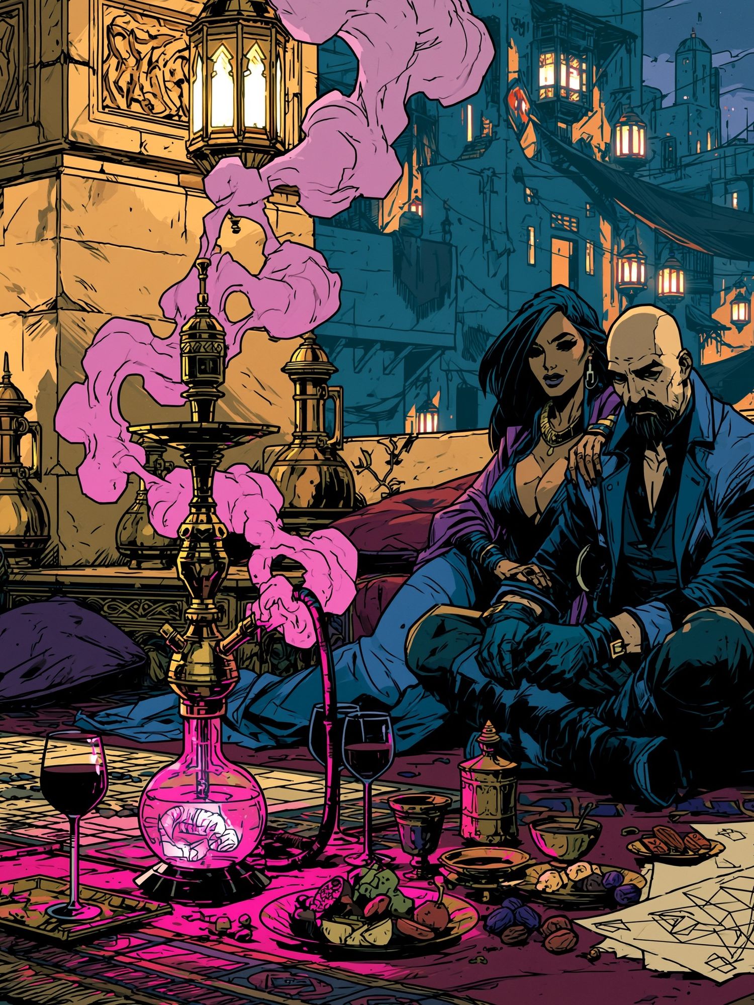 Mystic Alley Lounge Illustration Poster. poster detail