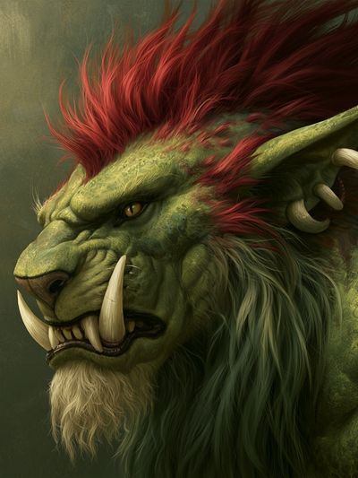 Orc Warrior Portrait Print.