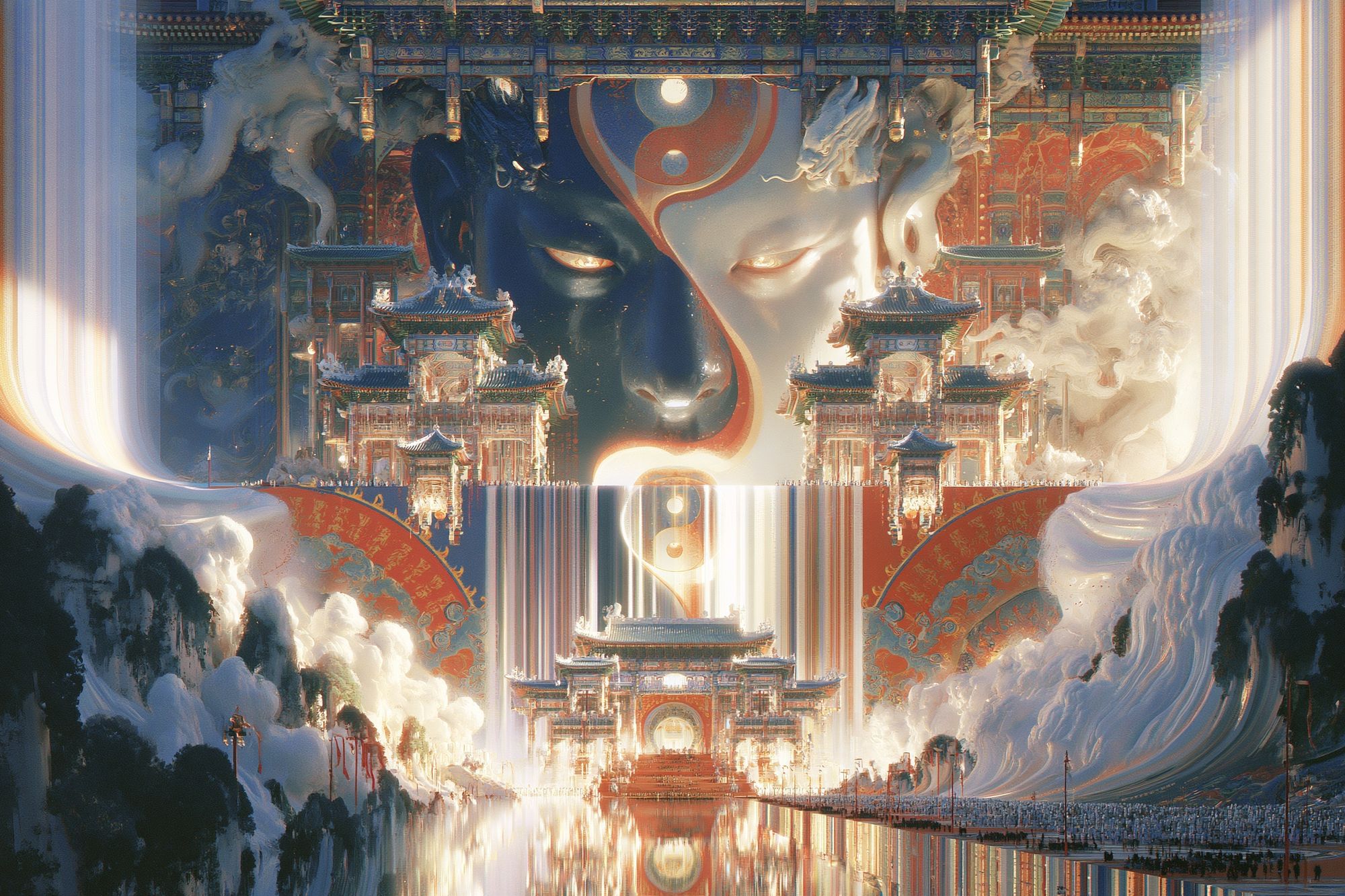 Yin Yang Temple Dreamscape Print. poster detail