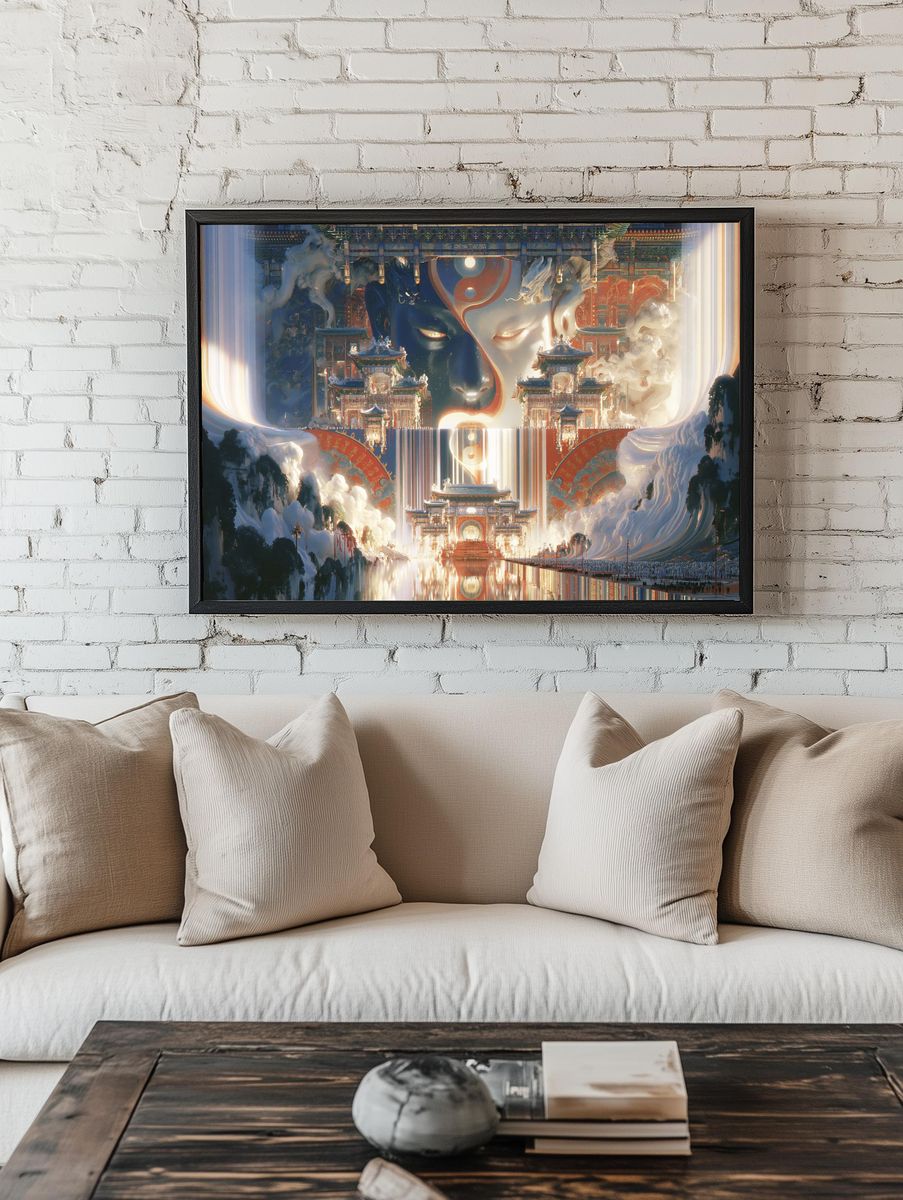 Yin Yang Temple Dreamscape Print. room preview