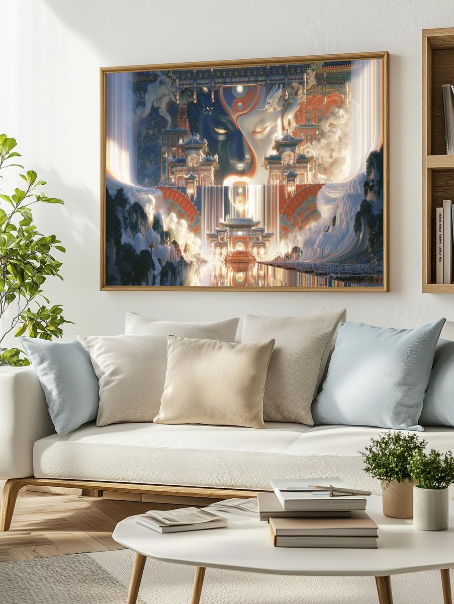 Yin Yang Temple Dreamscape Print. — room view 2