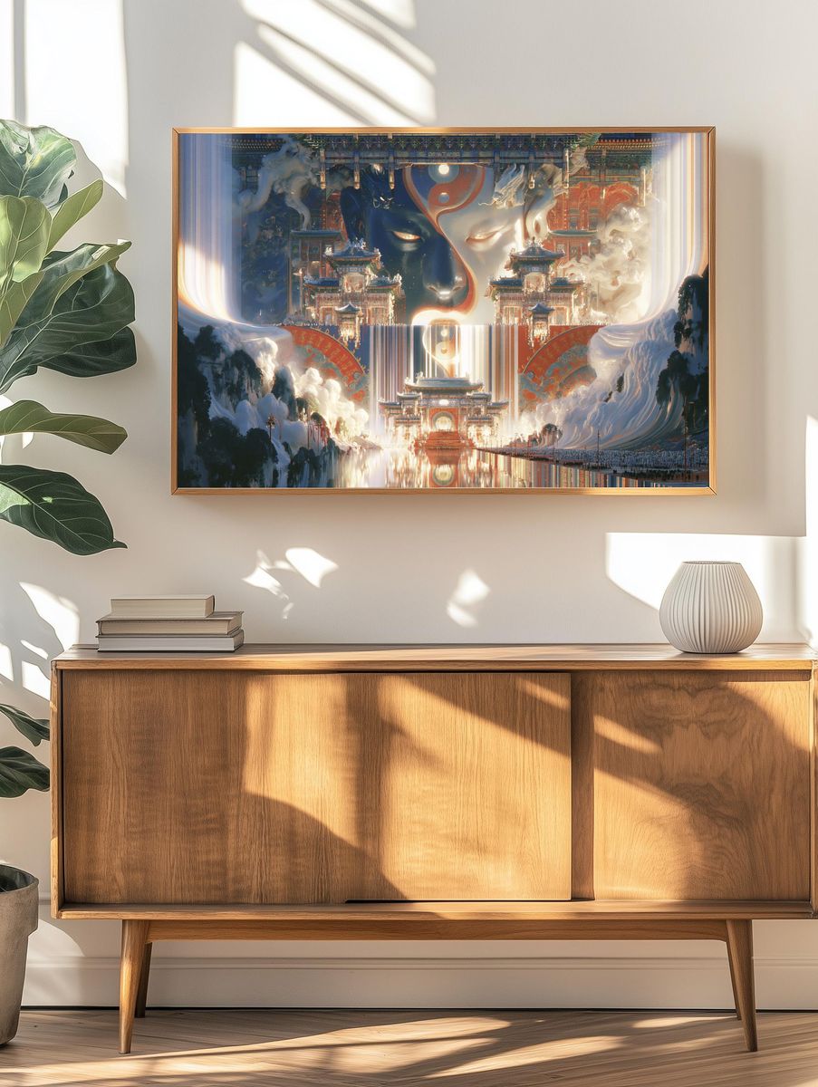 Yin Yang Temple Dreamscape Print. — room view 3