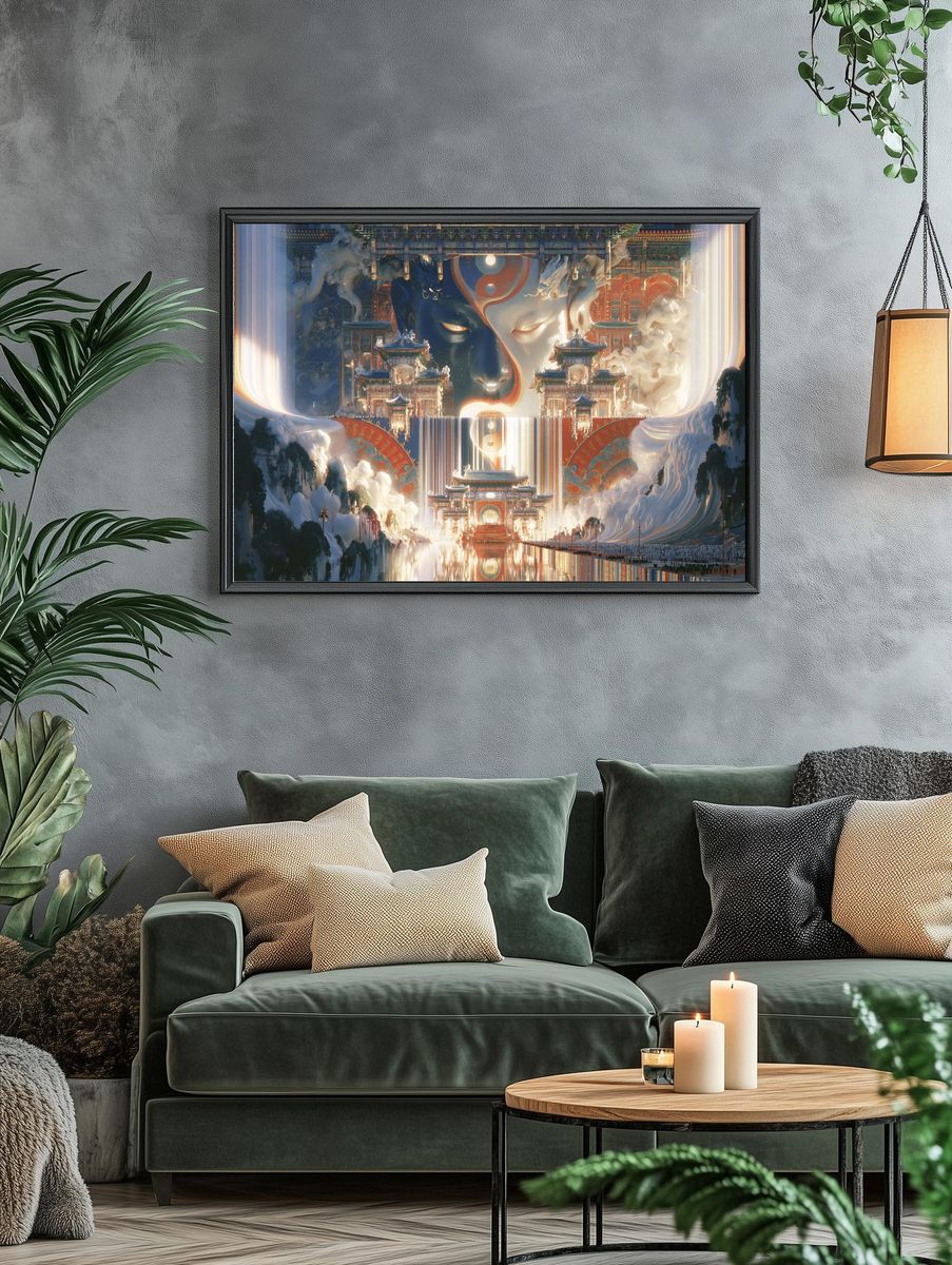 Yin Yang Temple Dreamscape Print. — room view 4
