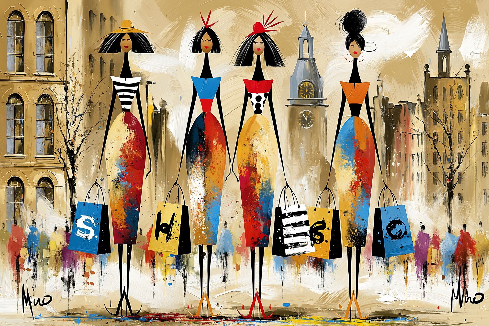Fashion City Walk Illustration Poster. poster detail
