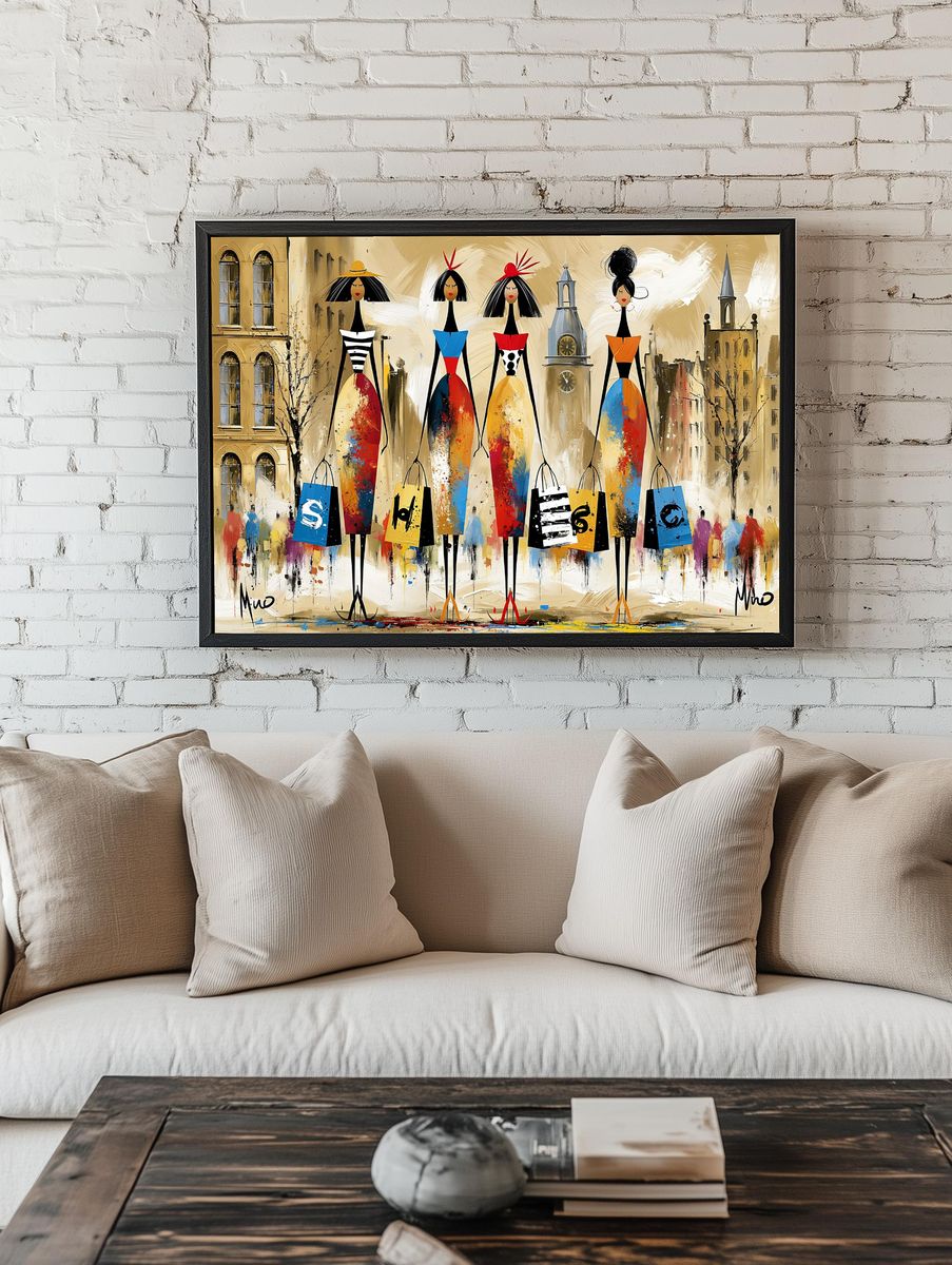 Fashion City Walk Illustration Poster. — room view 1