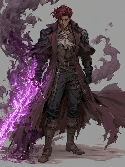 Dark Fantasy Warrior Illustration Poster.