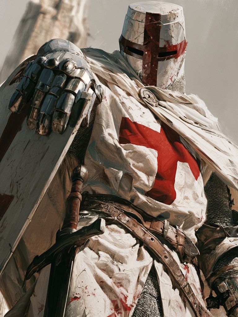 Crusader Knight Digital Art Poster. poster detail