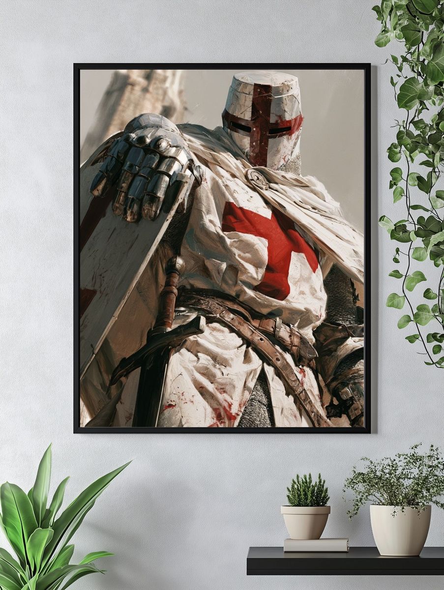 Crusader Knight Digital Art Poster. — room view 4