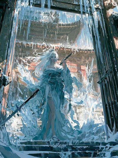 Ice Palace Warrior Illustration Poster. poster print
