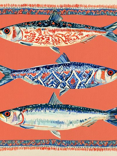 Patterned Fish Illustration Poster.