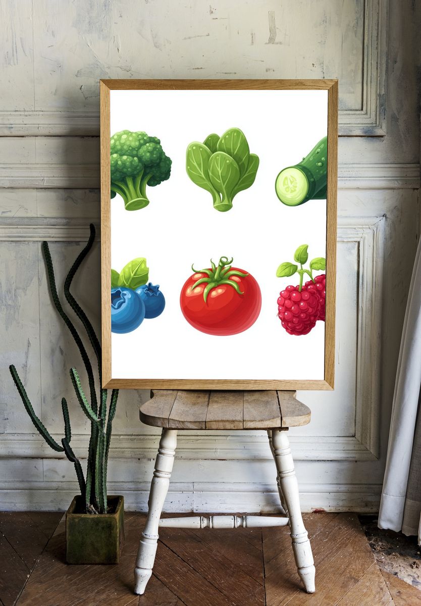 Fresh Produce Illustration Poster. room preview