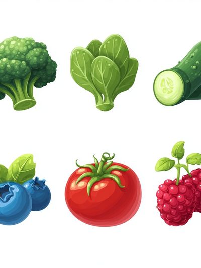 Fresh Produce Illustration Poster. poster print