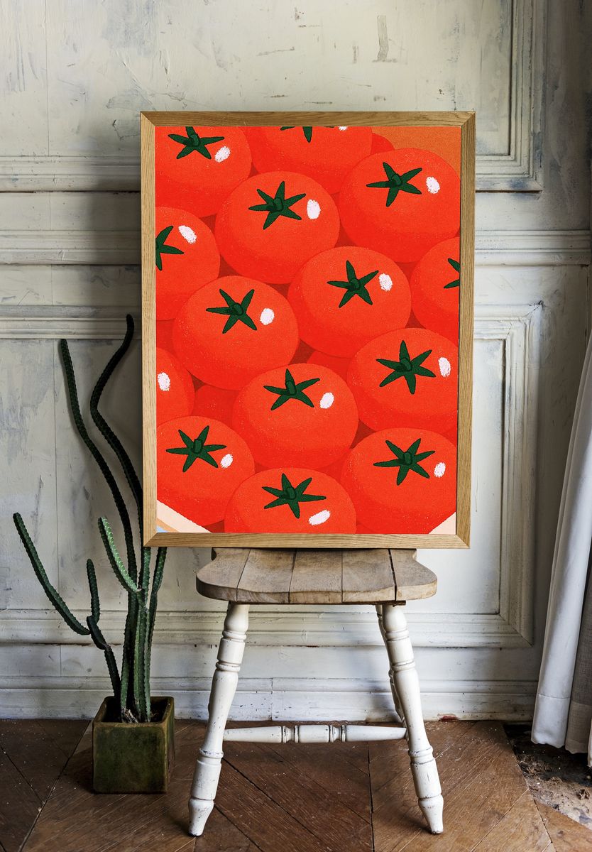 Tomato Crate Illustration Poster. — room view 1