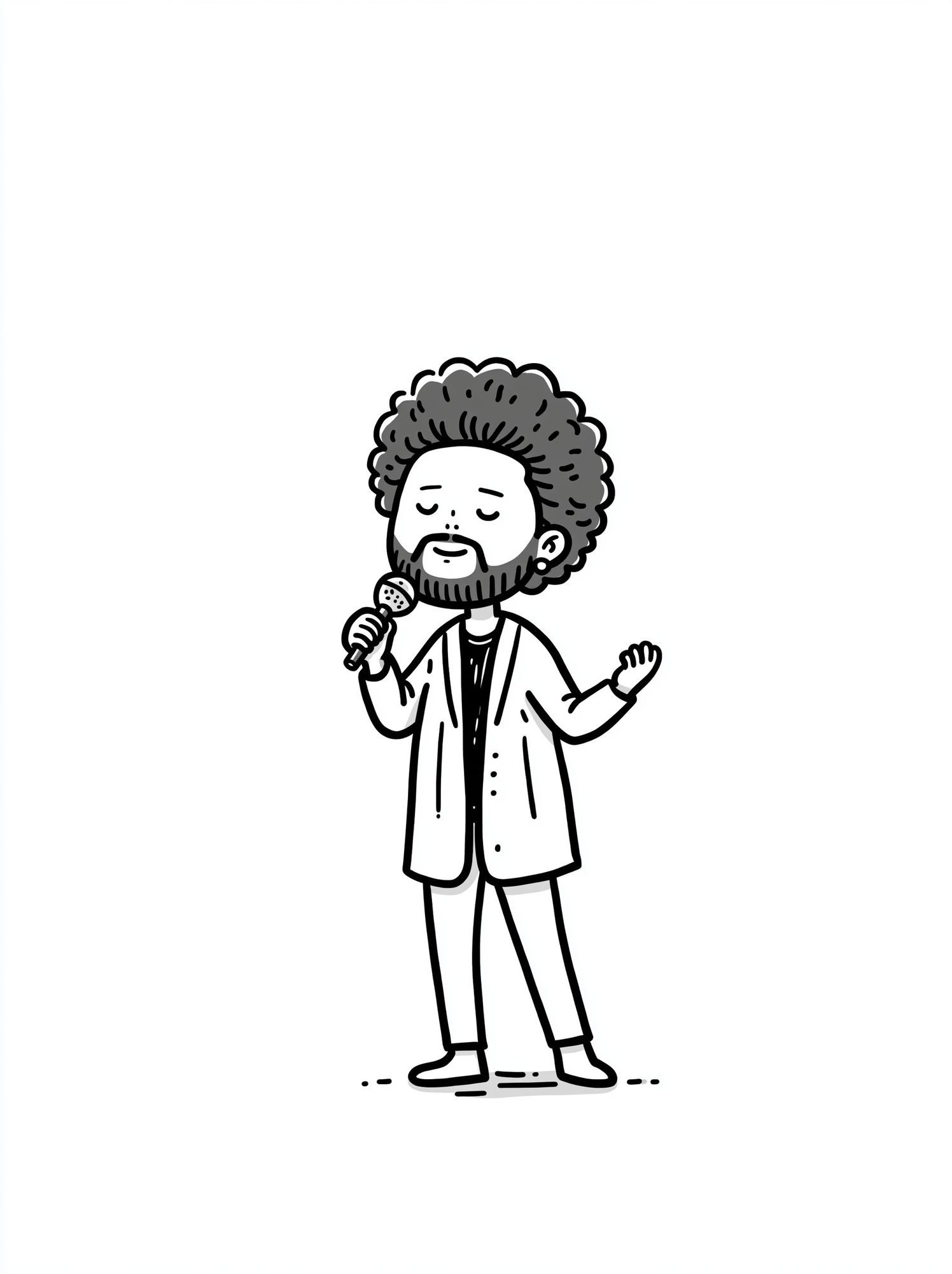 Soulful Singer Line-Art Poster. poster detail