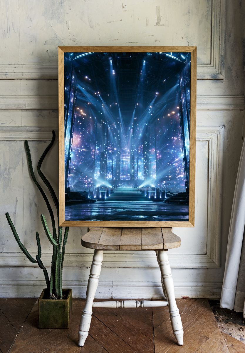 Cosmic Stage Lights Poster. room preview