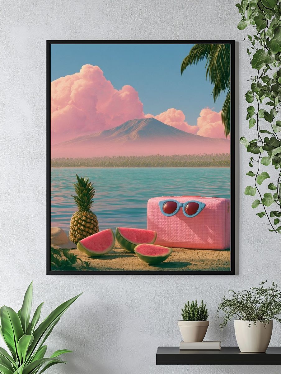 Tropical Pink Paradise Poster. — room view 4