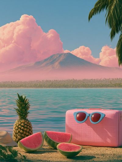 Tropical Pink Paradise Poster. poster