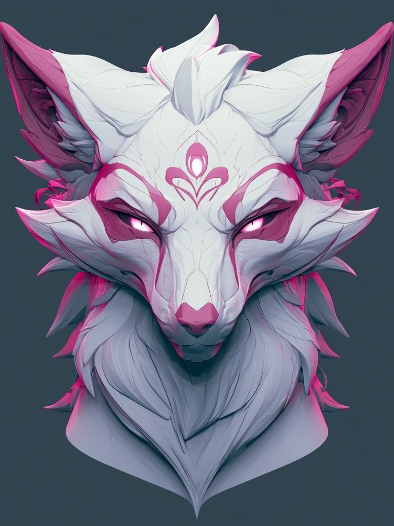 Neon Fox Spirit Illustration Poster. poster detail