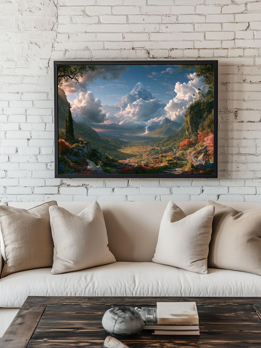Celestial Mountain Valley Print. room preview
