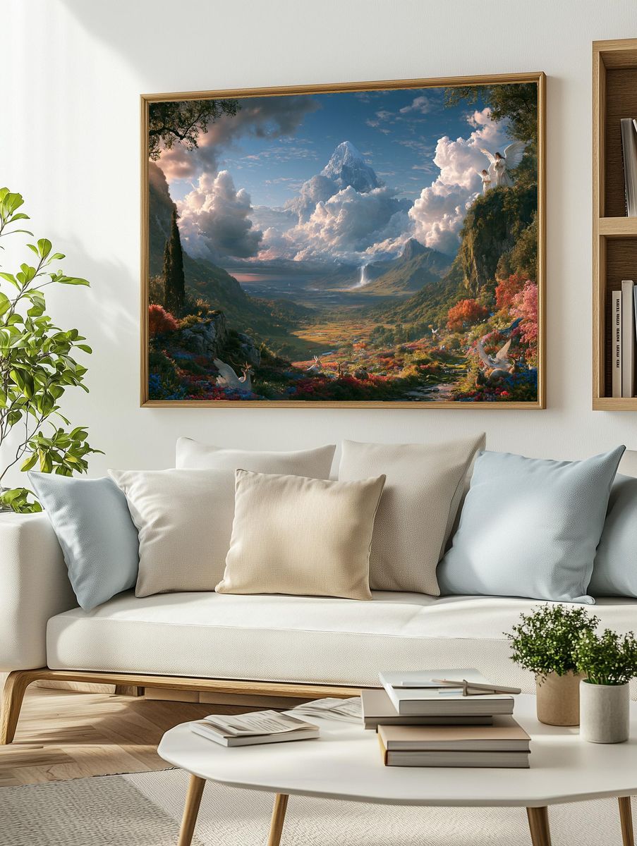 Celestial Mountain Valley Print. — room view 2