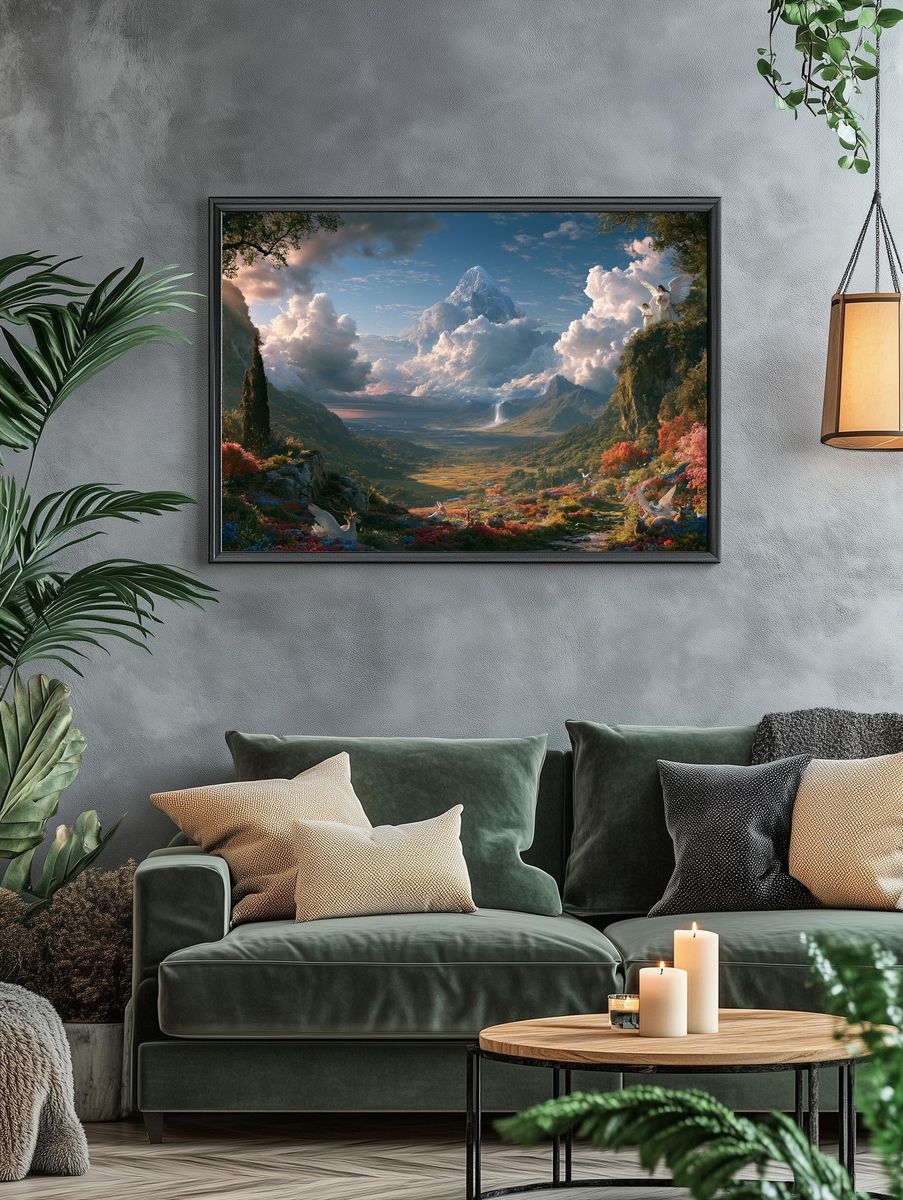 Celestial Mountain Valley Print. — room view 4