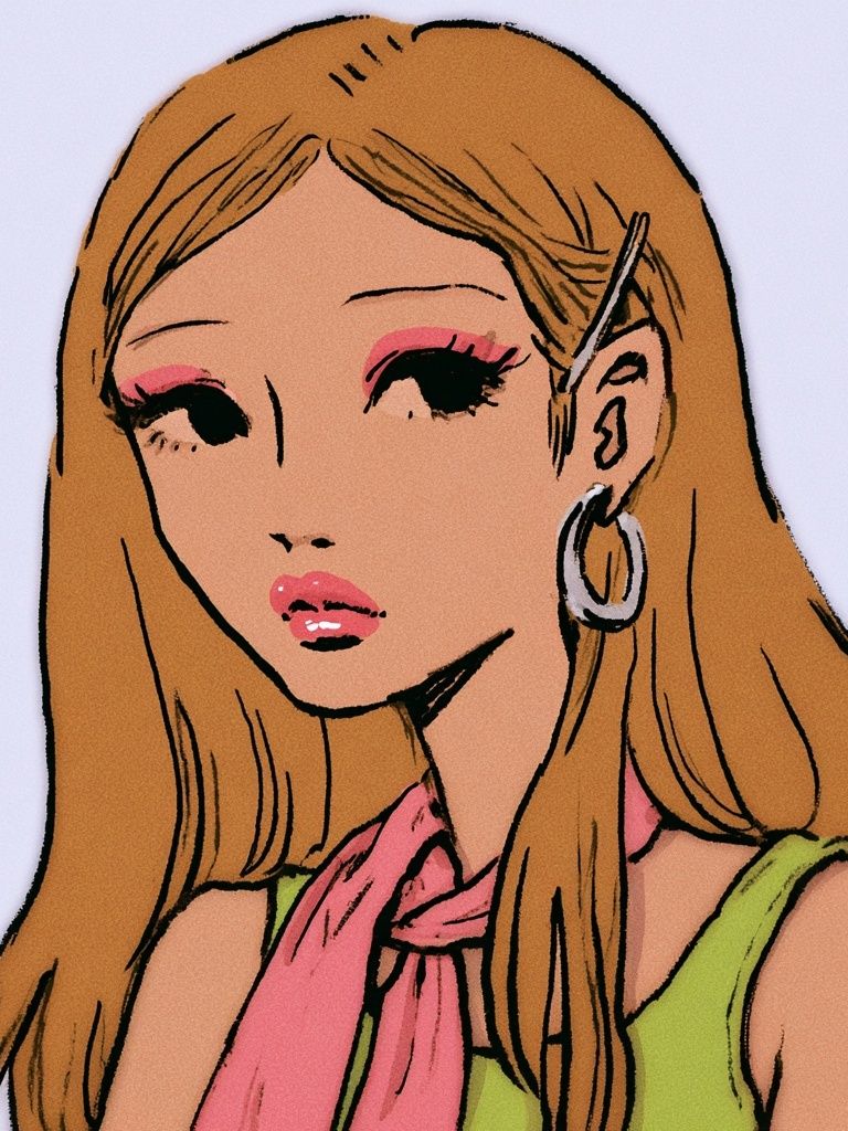 Blonde Portrait Illustration Poster. poster detail