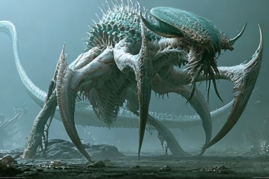 Alien Creature Digital Art Poster. poster detail