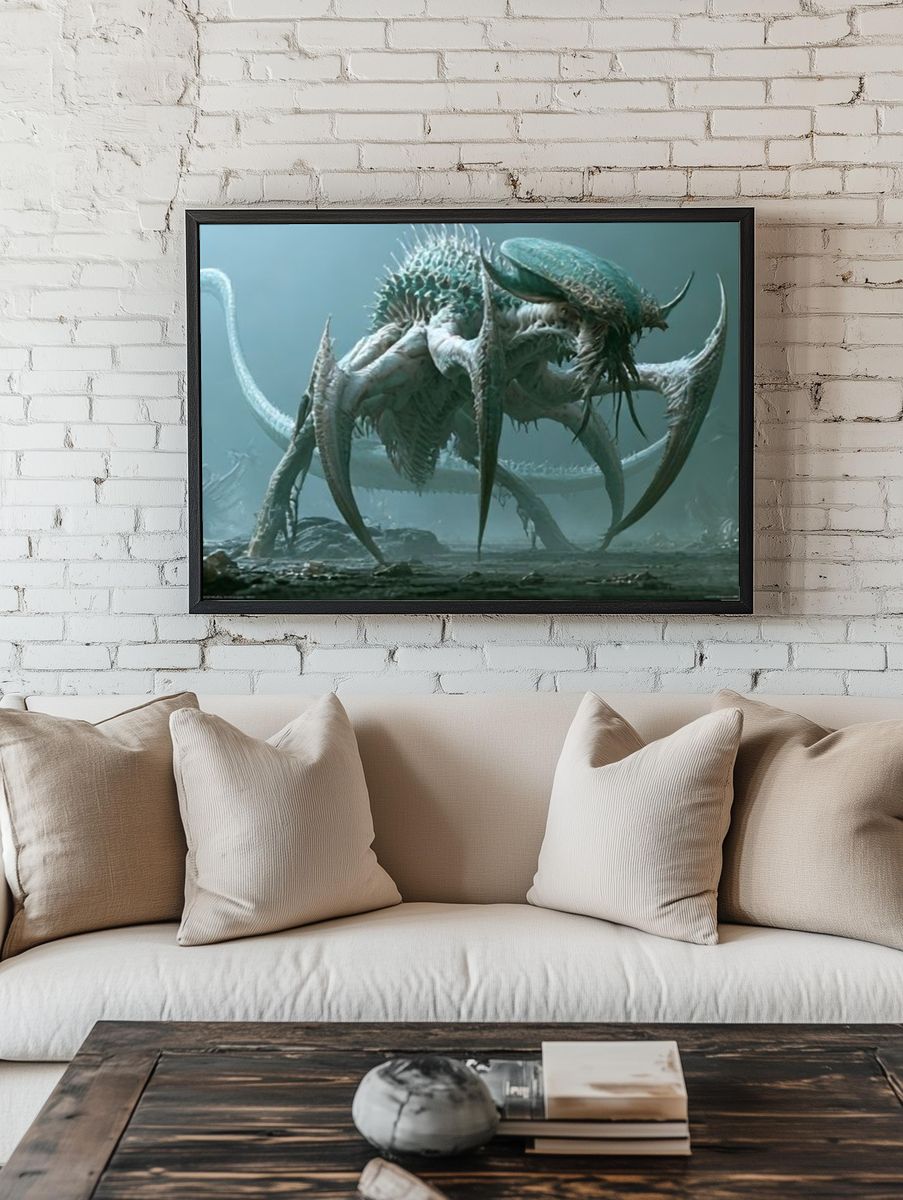 Alien Creature Digital Art Poster. room preview
