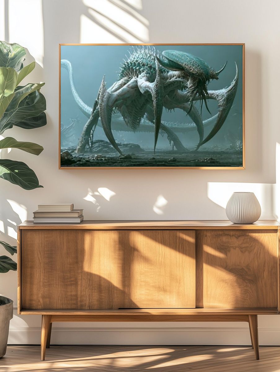 Alien Creature Digital Art Poster. — room view 3