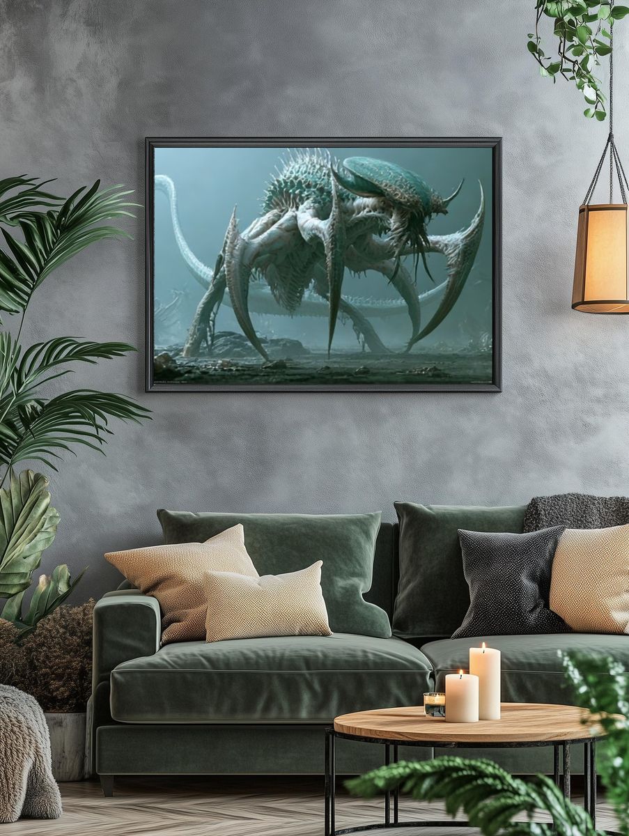 Alien Creature Digital Art Poster. — room view 4