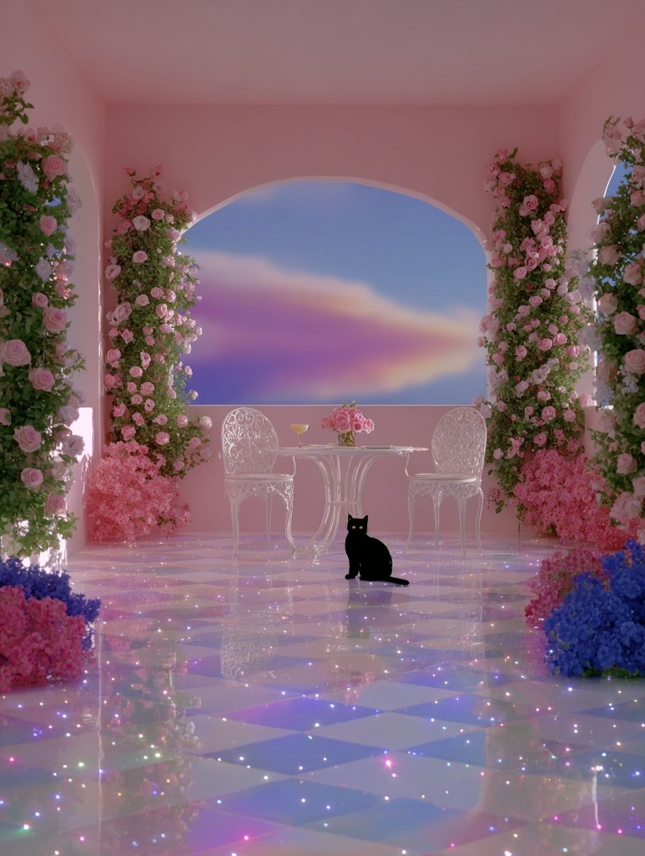 Pastel Floral Dreamscape Poster. poster detail