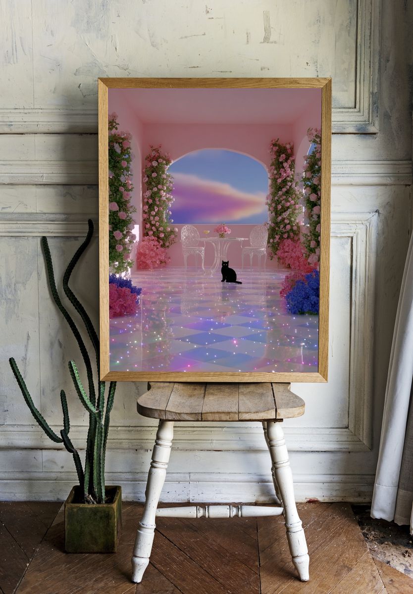 Pastel Floral Dreamscape Poster room preview