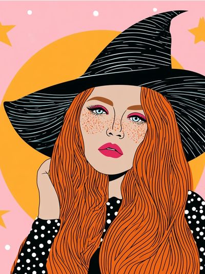 Witch Portrait Illustration Poster. poster