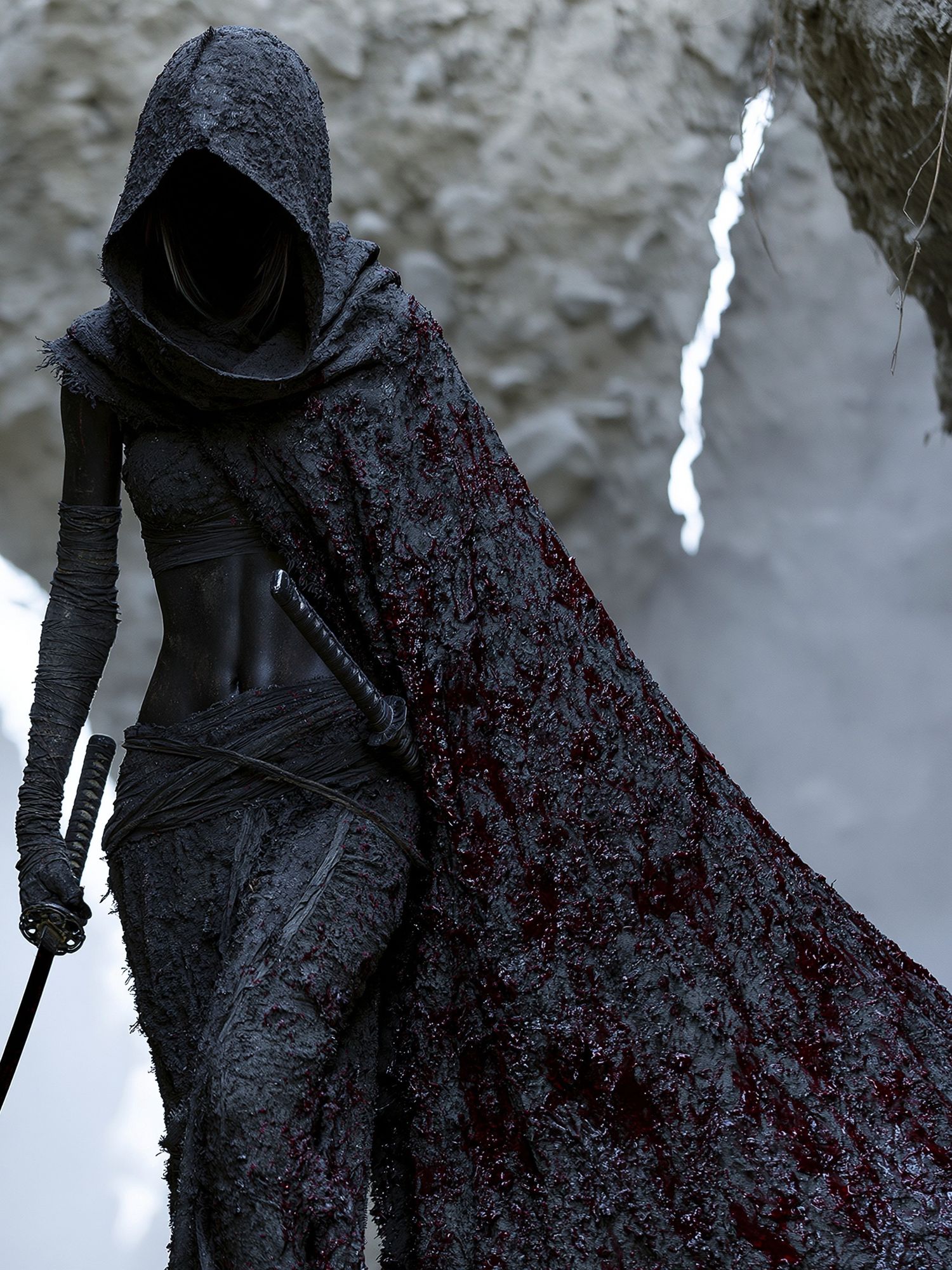 Dark Hooded Warrior Fantasy Print. poster detail