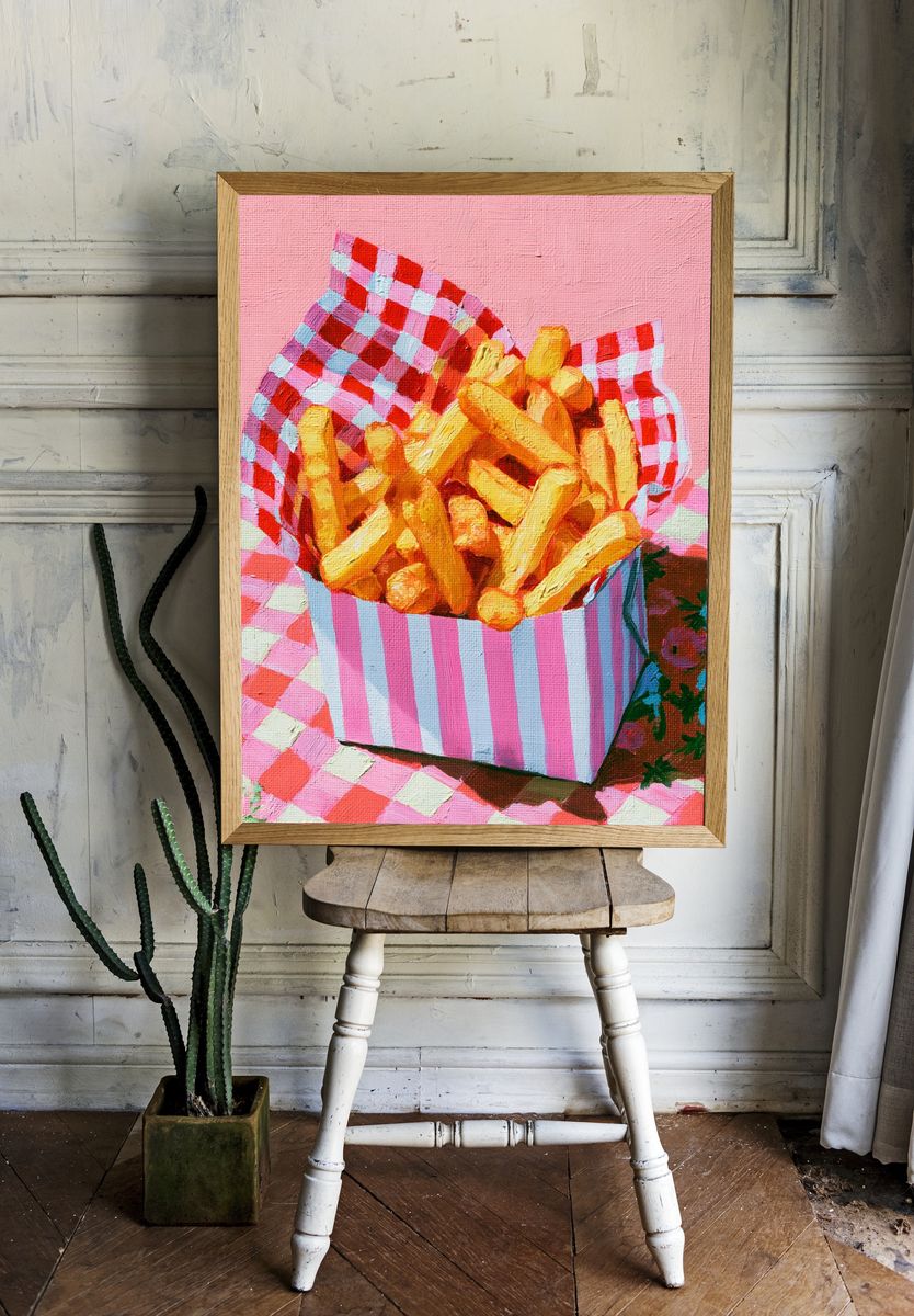 French Fries Still Life Illustration Poster. — room view 1