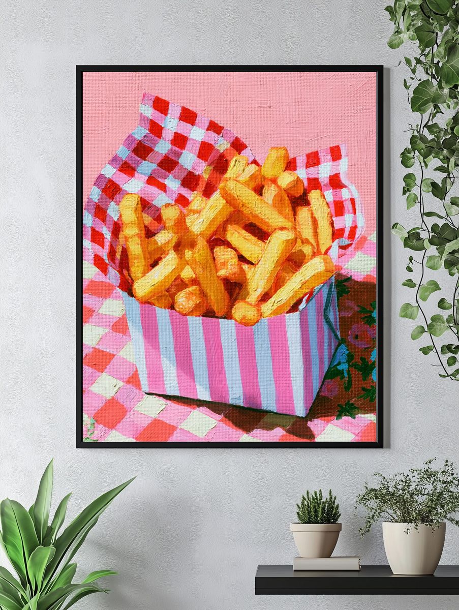 French Fries Still Life Illustration Poster. — room view 4