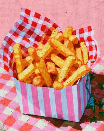 French Fries Still Life Illustration Poster. poster