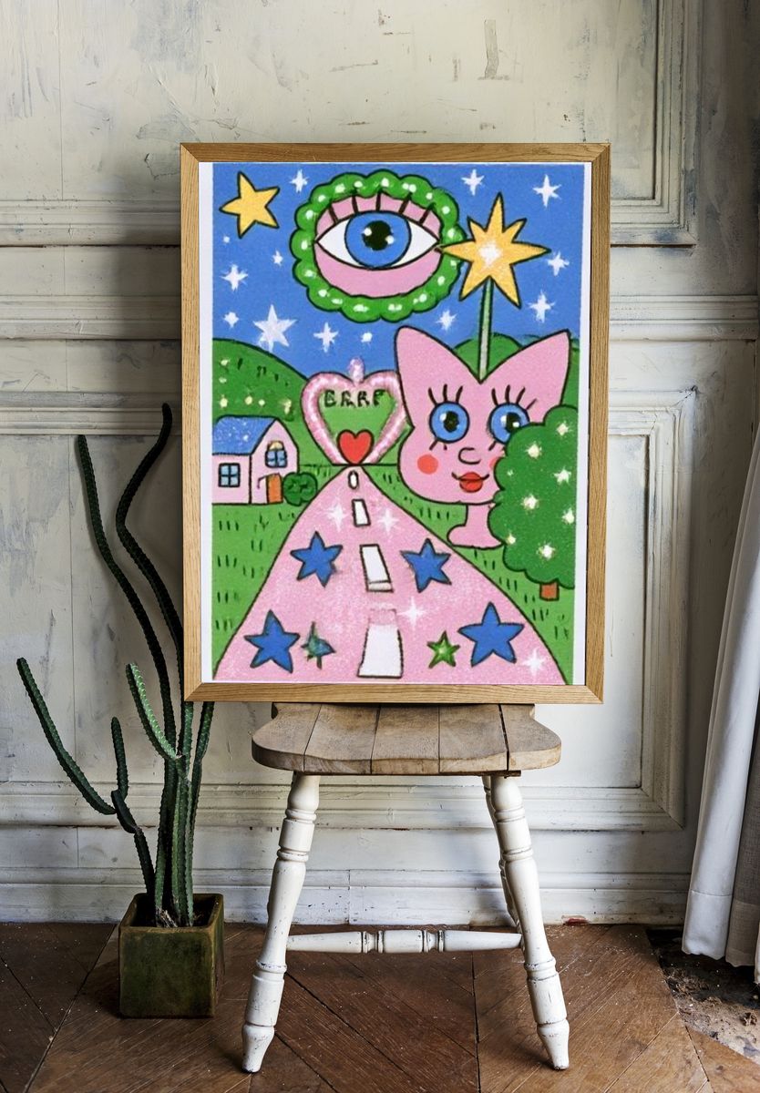 Dreamy Cat Fantasy Poster. — room view 1