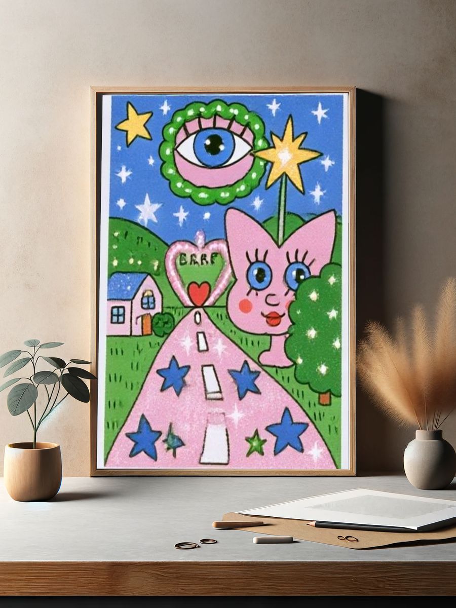 Dreamy Cat Fantasy Poster. — room view 2