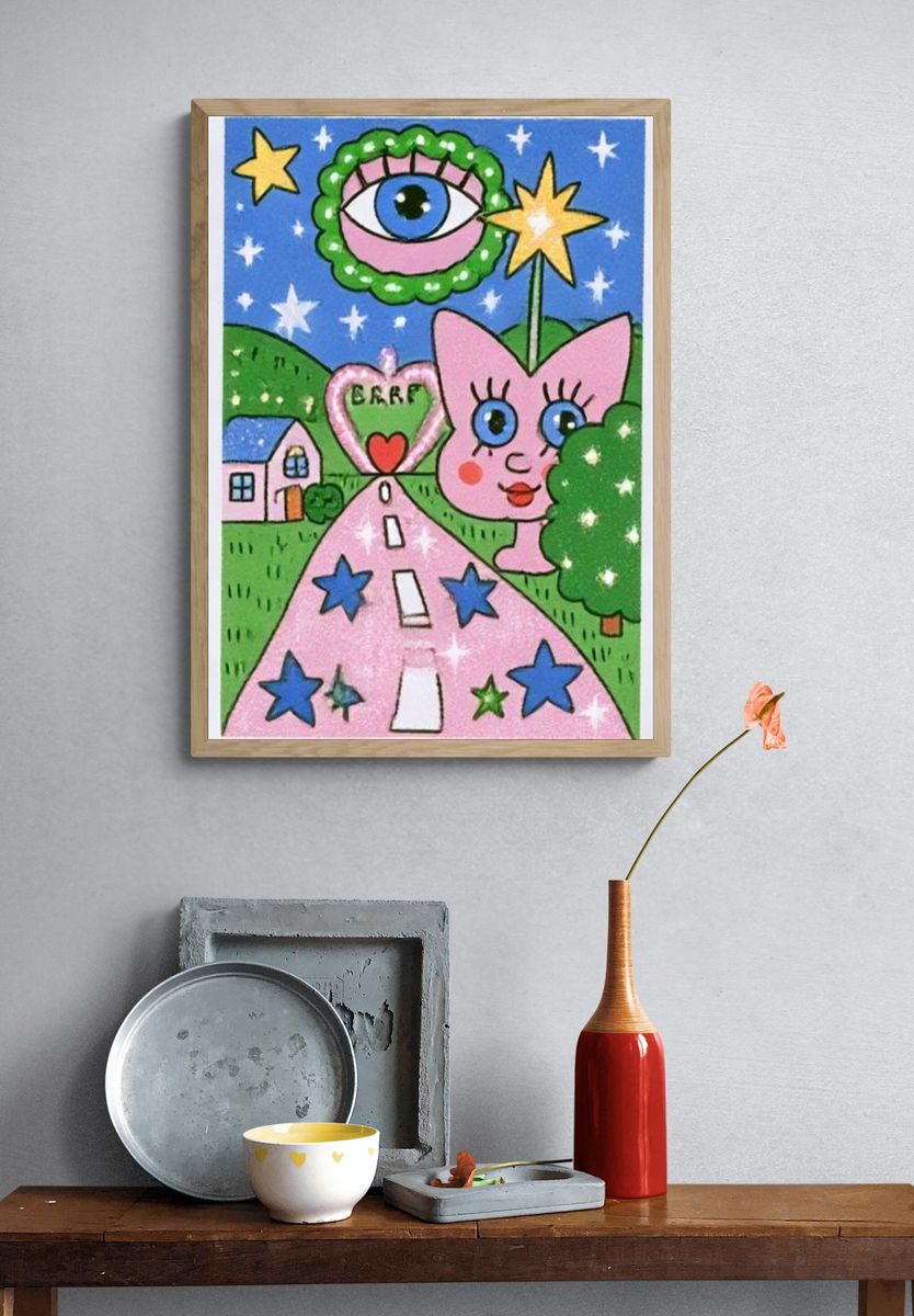 Dreamy Cat Fantasy Poster. — room view 3