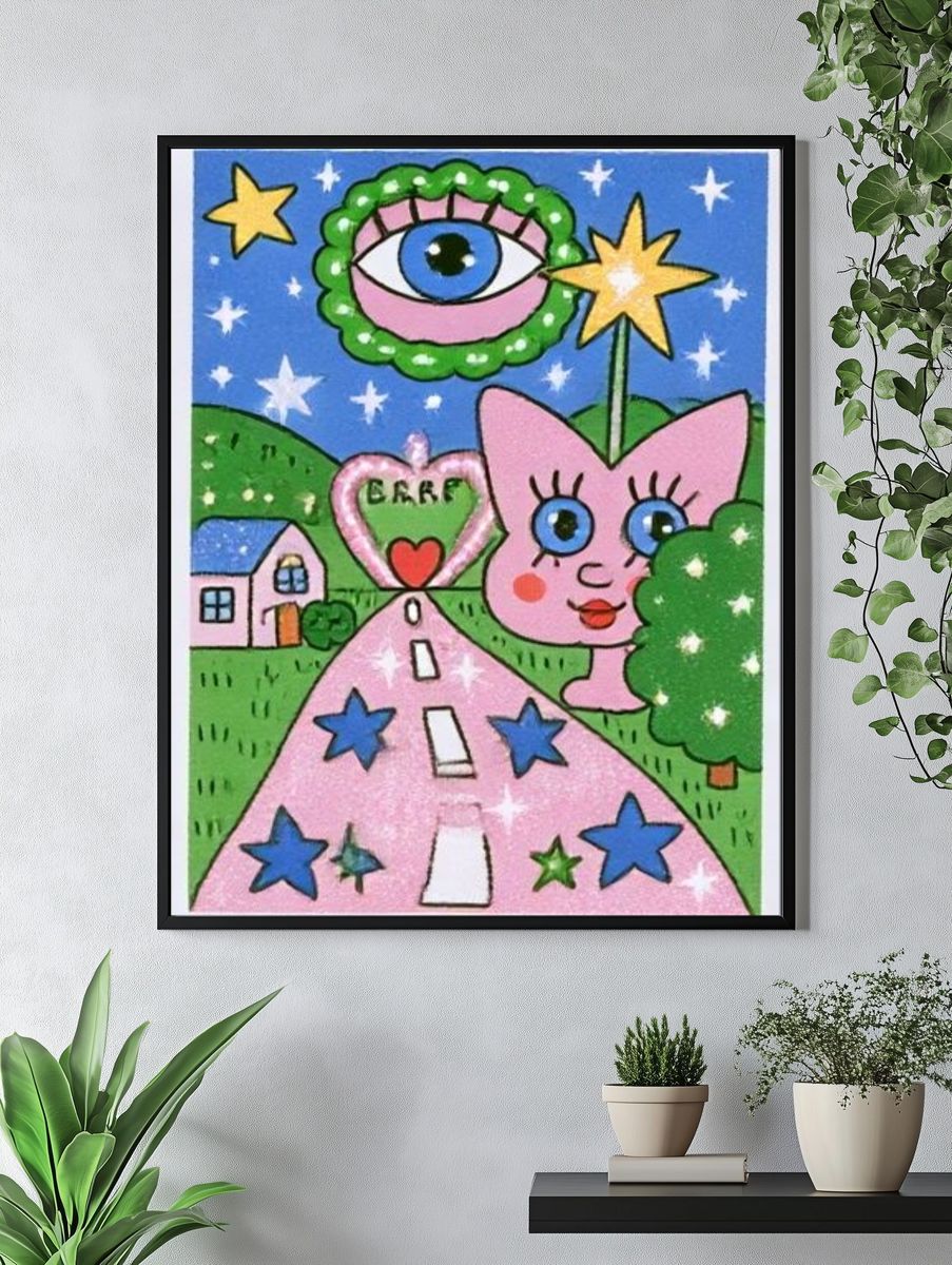 Dreamy Cat Fantasy Poster. — room view 4