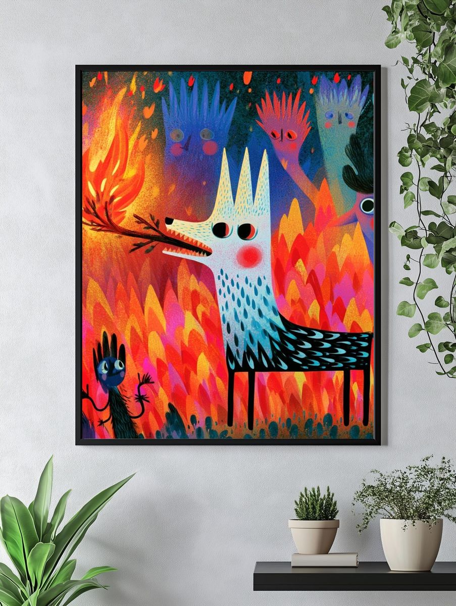 Forest Spirits Illustration Poster. — room view 4