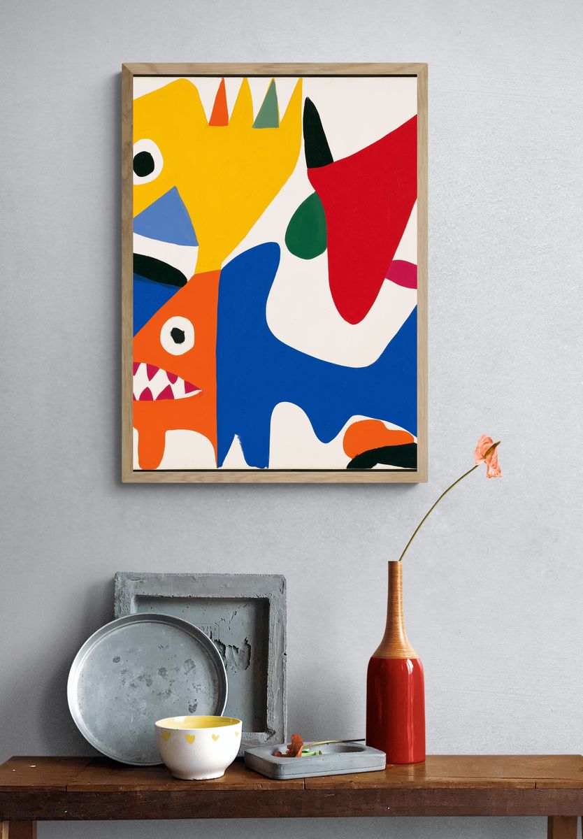 Playful Monster Abstract Poster. — room view 3