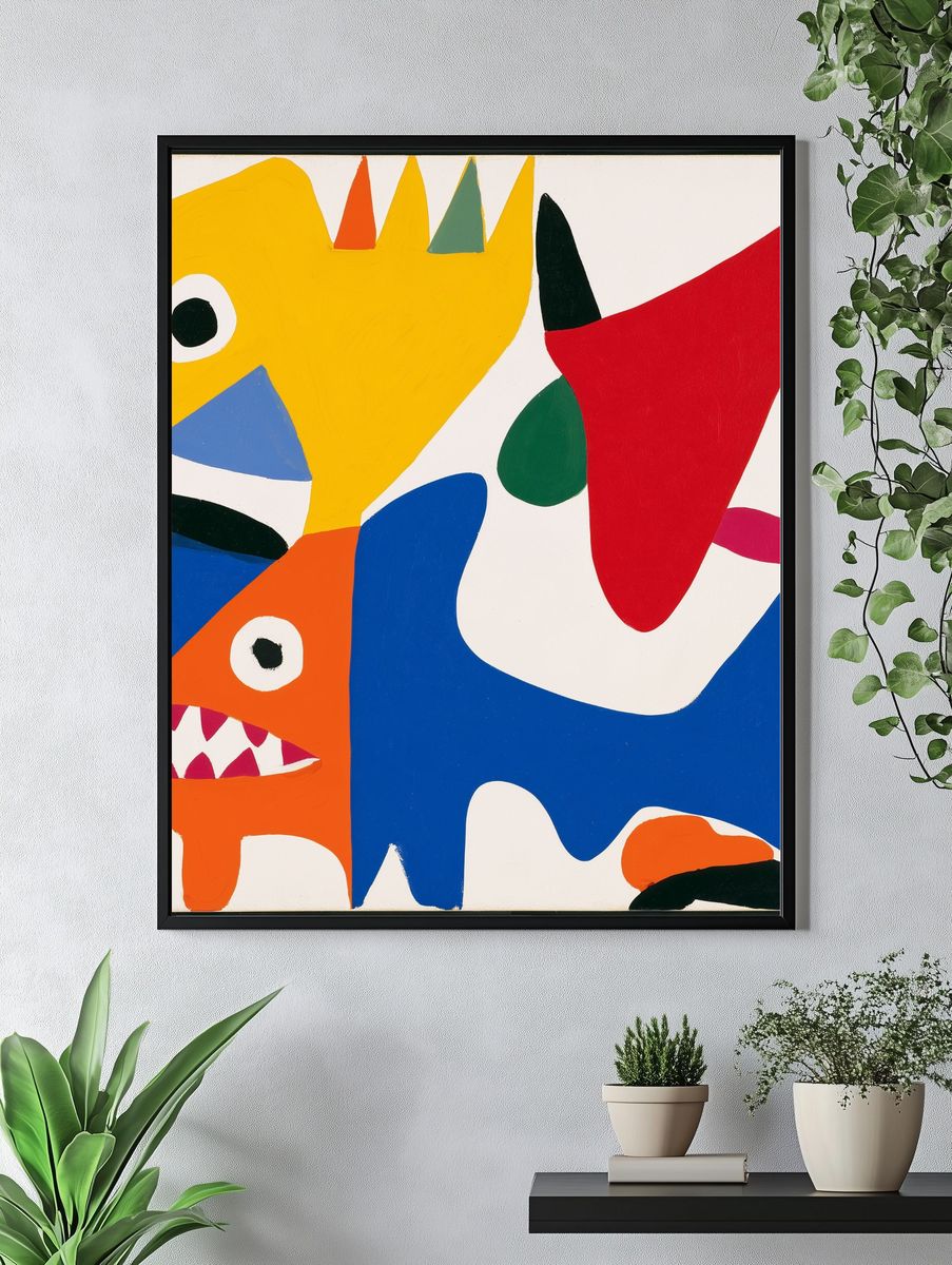Playful Monster Abstract Poster. — room view 4