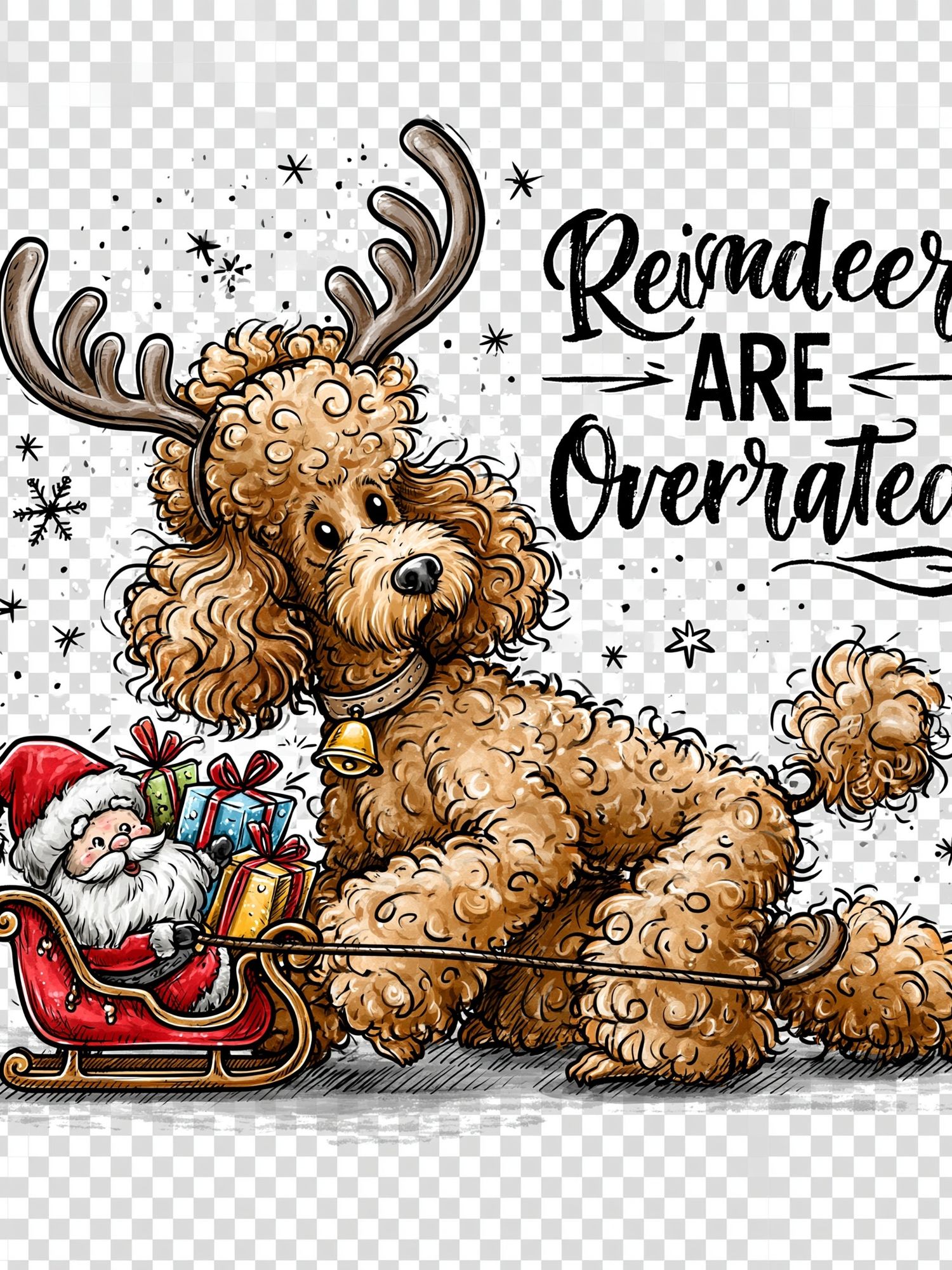 Reindeer Are Overrated Funny Christmas Poster. poster detail
