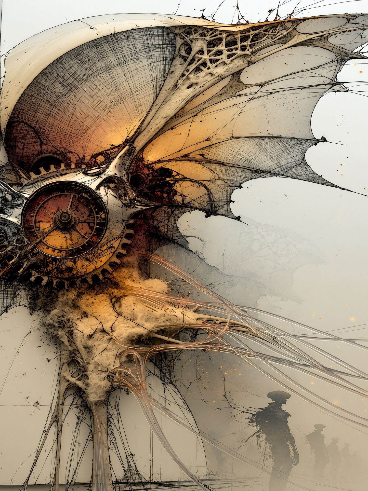 Steampunk Winged Clock Poster. poster detail