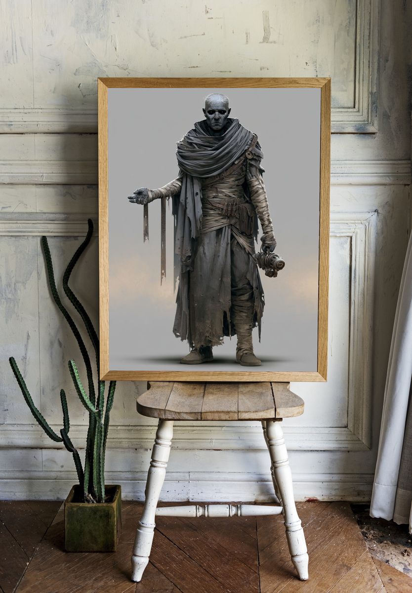 Mummy Warrior Digital Art Poster. — room view 1