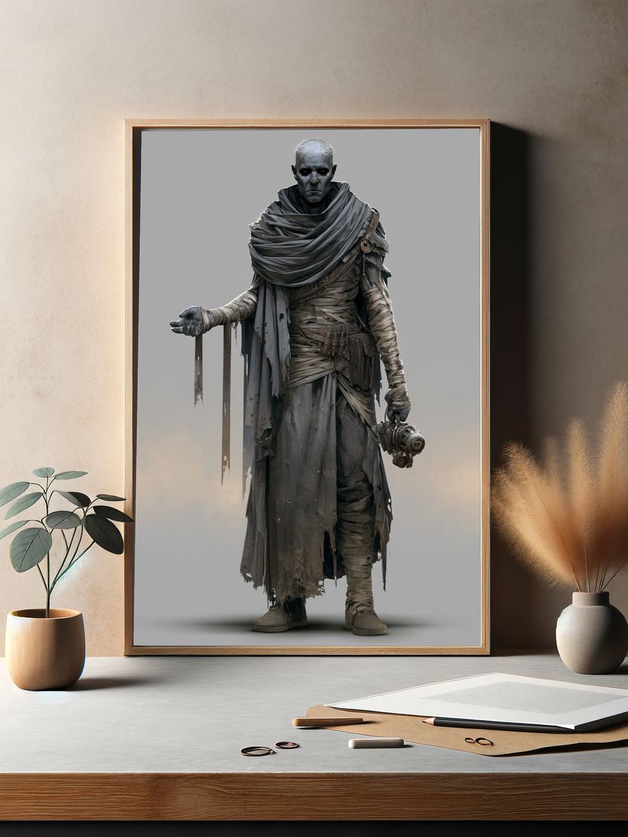 Mummy Warrior Digital Art Poster. — room view 2